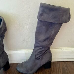 Women’s Slouchy Charcoal Grey High Heel Boots – Size 9